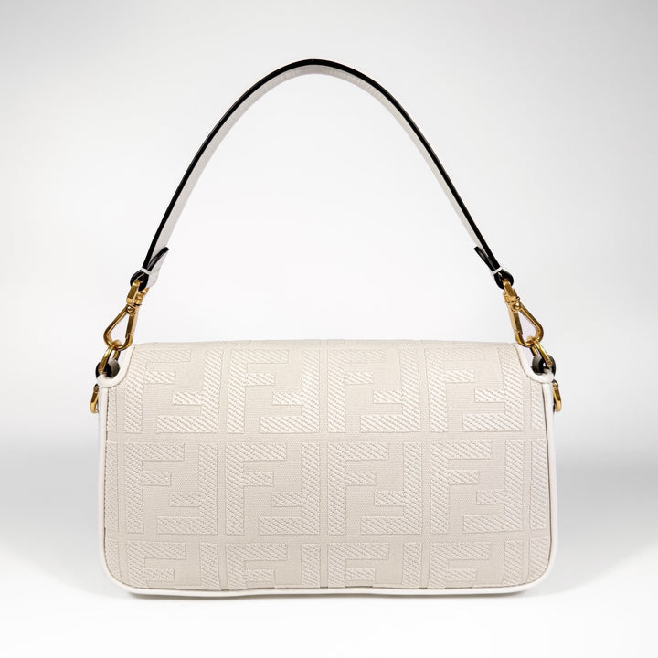 Fendi Embroidered FF Zucca Medium Baguette Bag