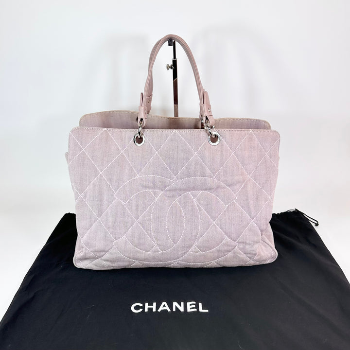 Chanel CC Denim Large Tote Light Purple