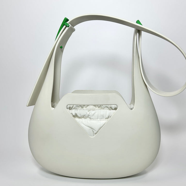 Bottega Veneta White & Parakeet Moulded Shoulder Bag