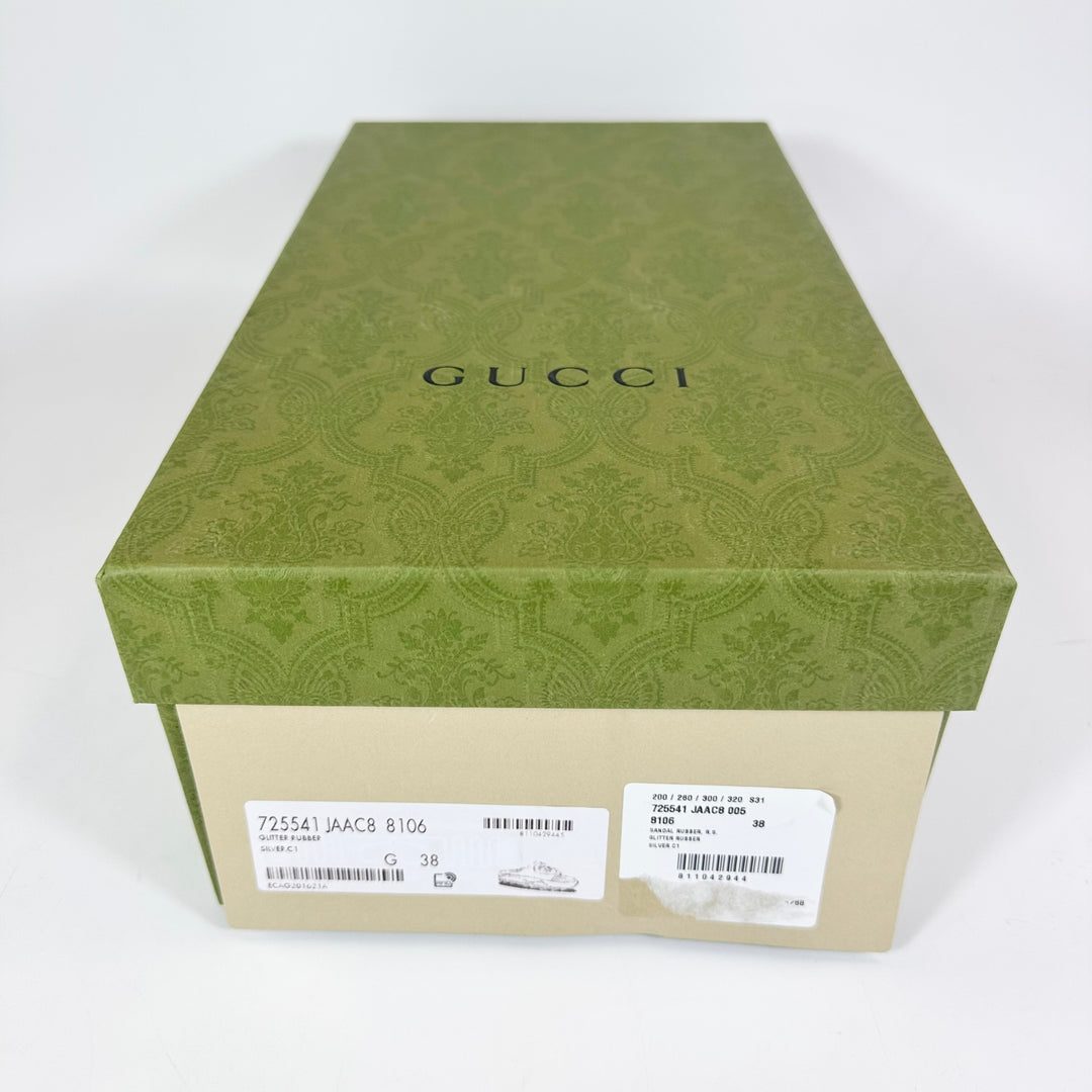 Gucci Interlocking G Platform Glitter Slide Sandal - Women’s 8