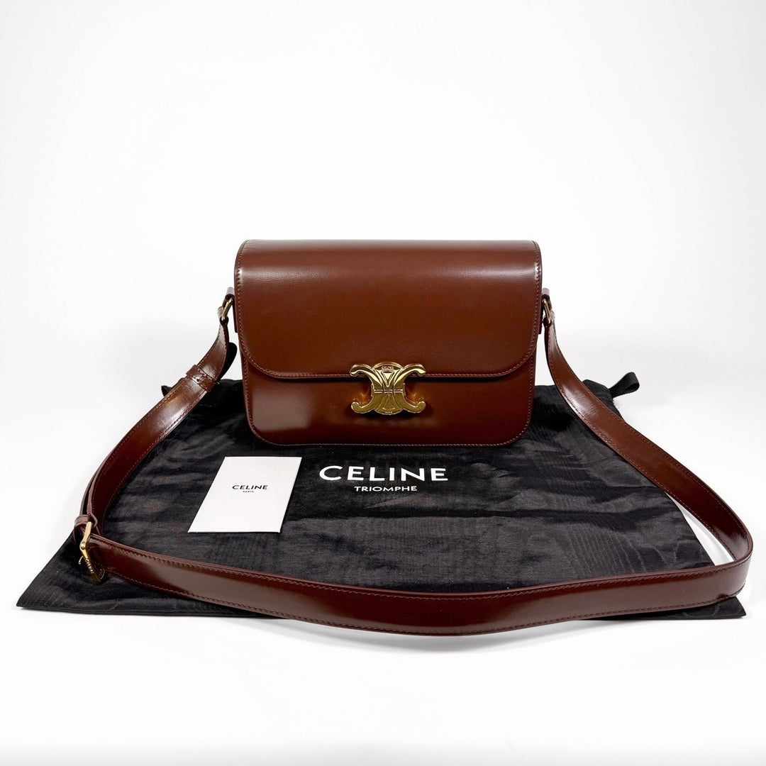 Celine Shiny Calfskin Teen Triomphe Bag