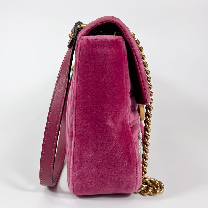 Gucci GG Marmont Blind For Love Velvet Matelasse Medium Shoulder Bag