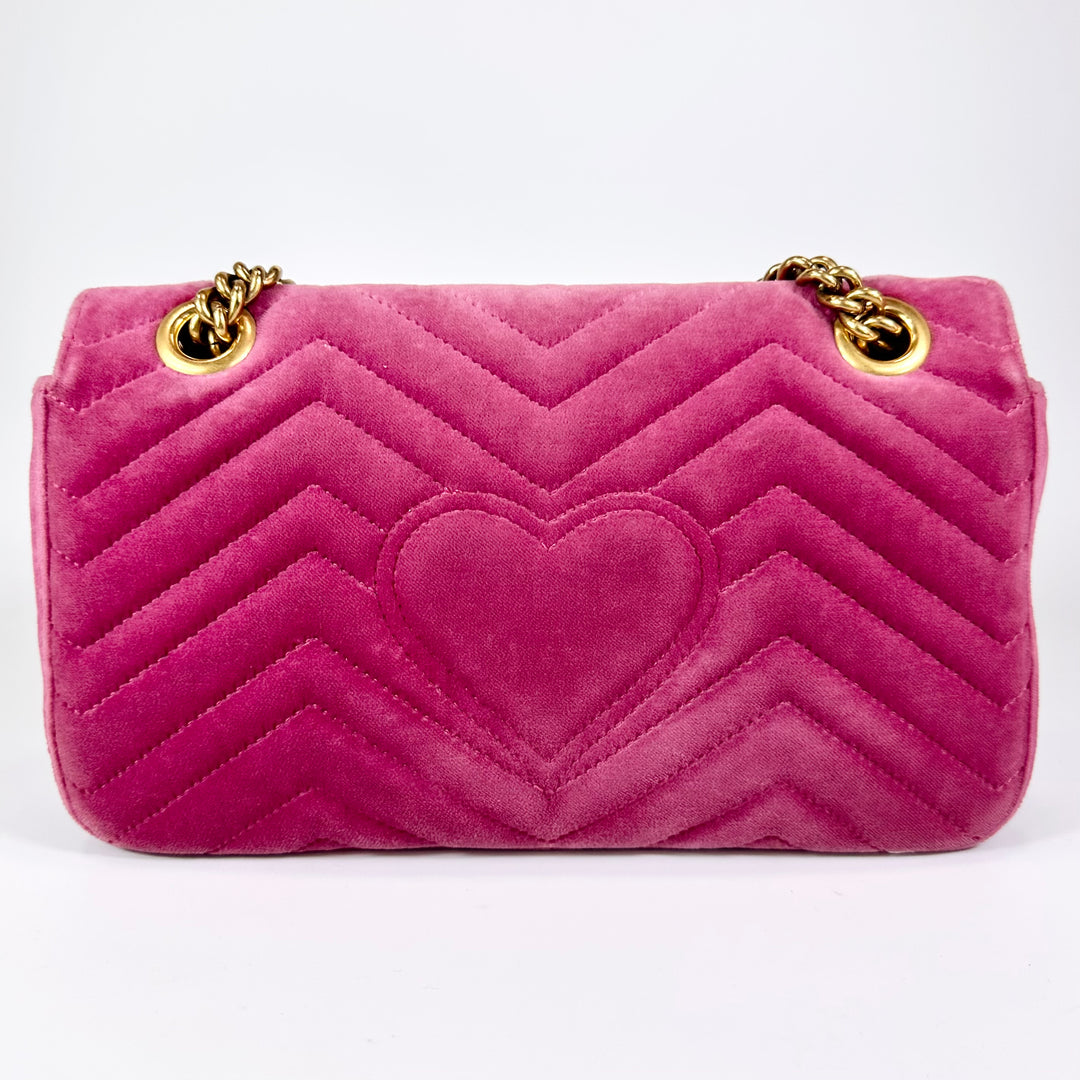 Gucci GG Marmont Velvet Matelasse Small Shoulder Bag