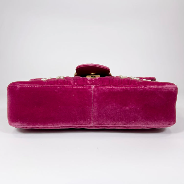 Gucci GG Marmont Blind For Love Velvet Matelasse Medium Shoulder Bag