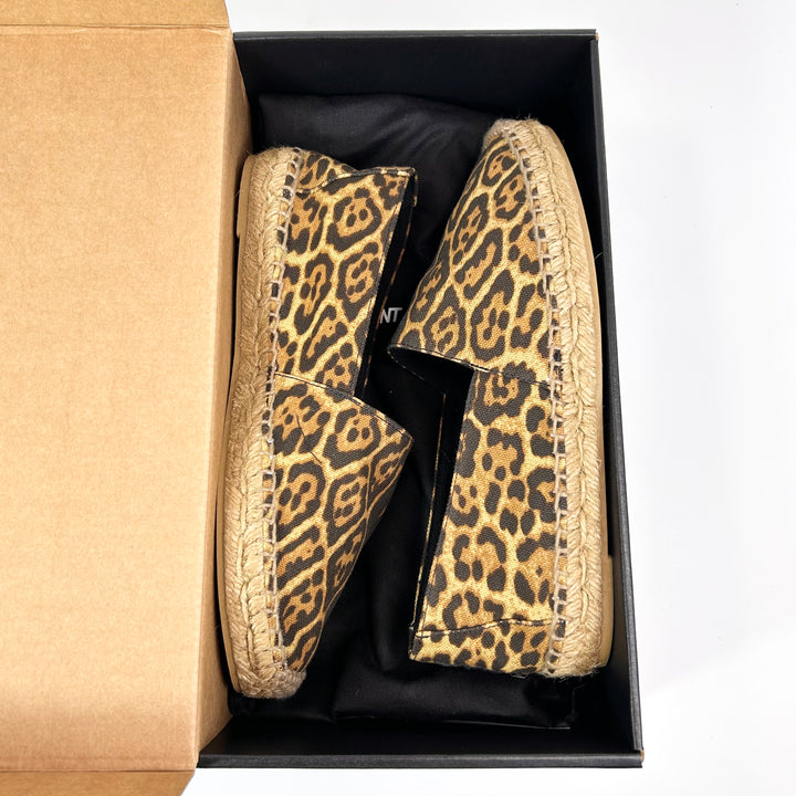 Saint Laurent Leopard Print Canvas Espadrille - Women’s 7.5