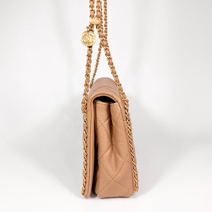 Chanel Quilted Caviar Never Ending Chain Flap Bag