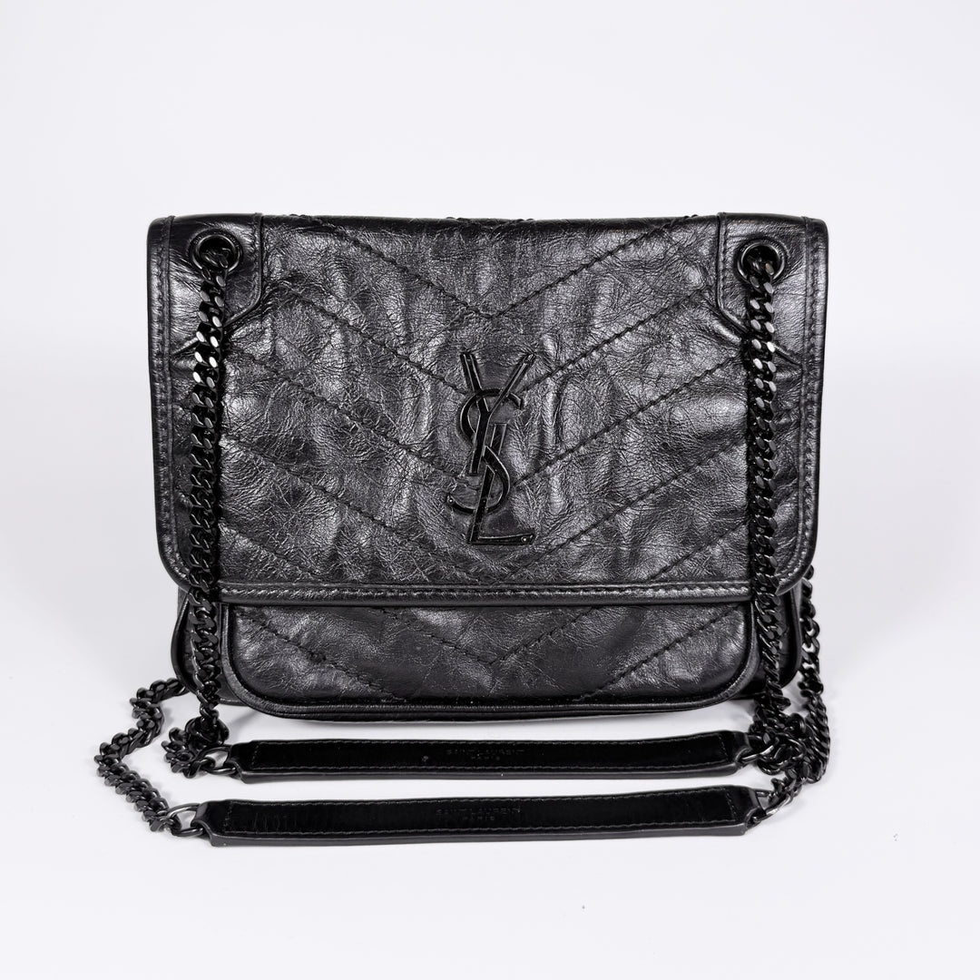 Saint Laurent Crinkled Calfskin Baby Niki Bag