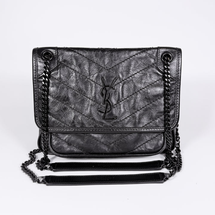 Saint Laurent Crinkled Calfskin Baby Niki Bag