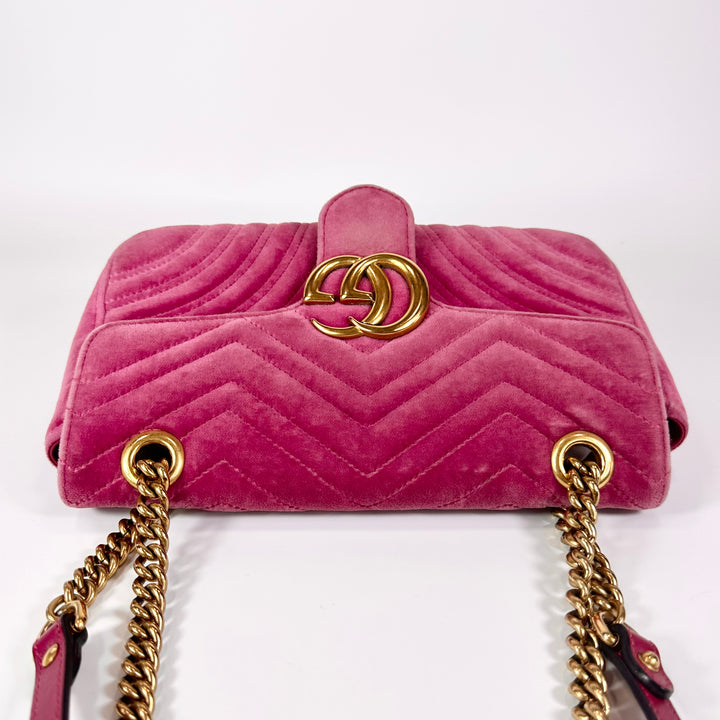 Gucci GG Marmont Velvet Matelasse Small Shoulder Bag