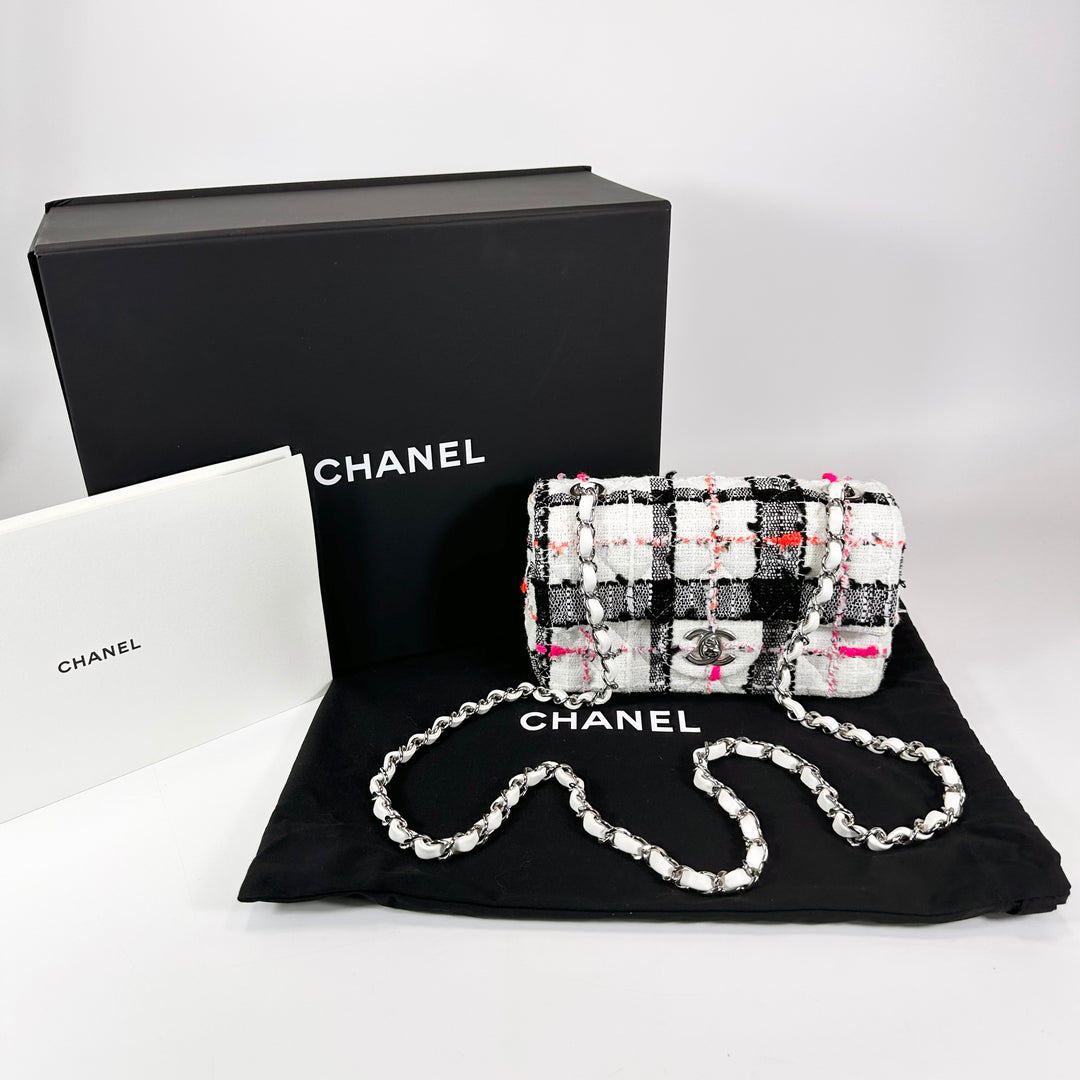 Chanel Tweed Quilted Mini Rectangular Flap Bag