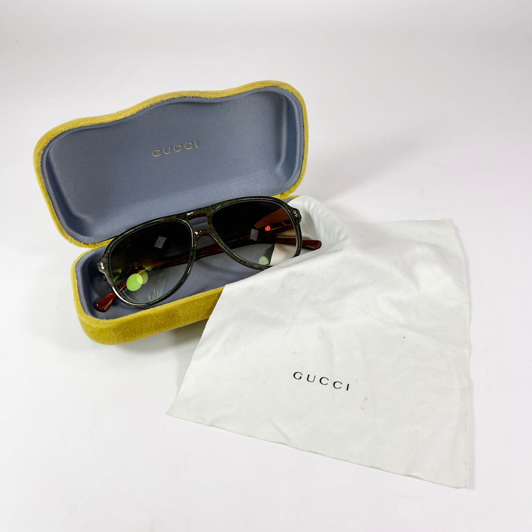 Gucci Brown Aviator Sunglasses GG1044O