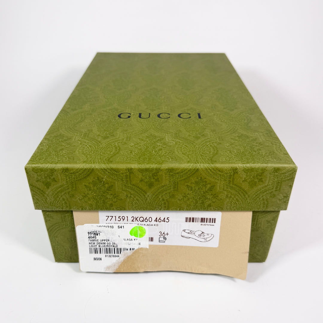 Gucci Denim GG Supreme Jordaan Horsebit Loafer - Women’s 6.5