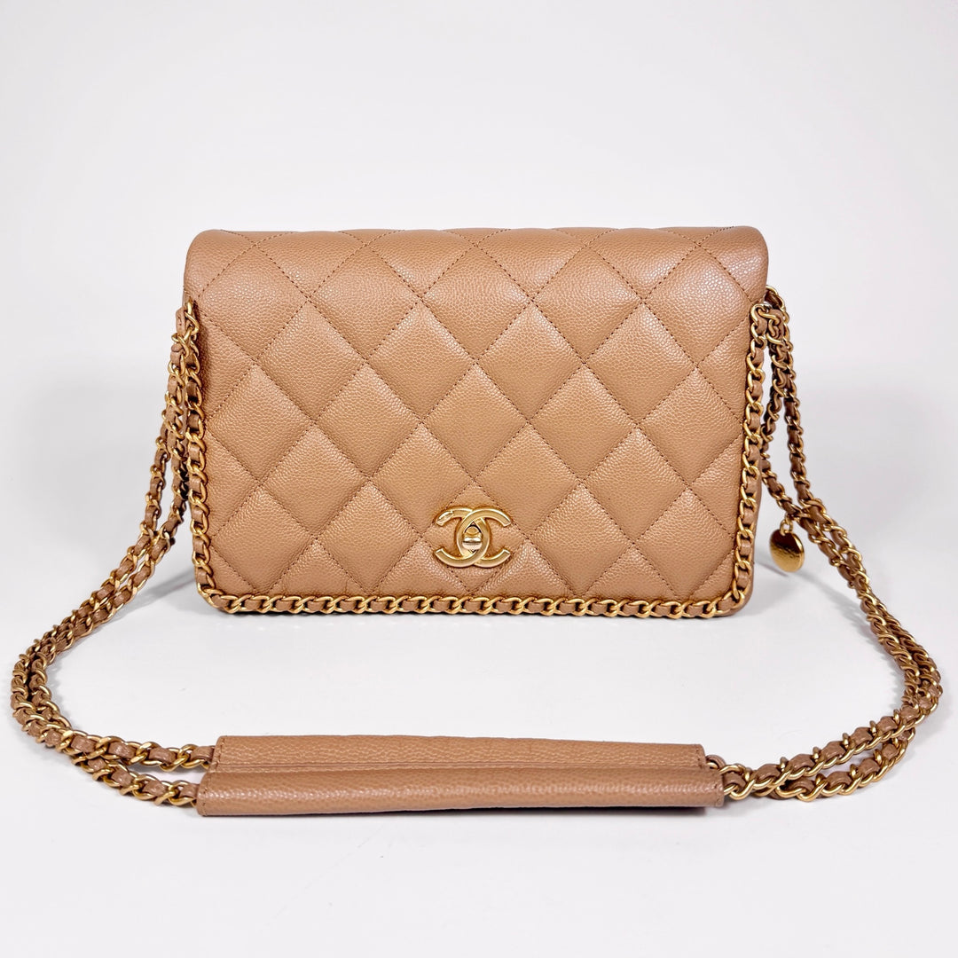 Chanel Quilted Caviar Never Ending Chain Flap Bag