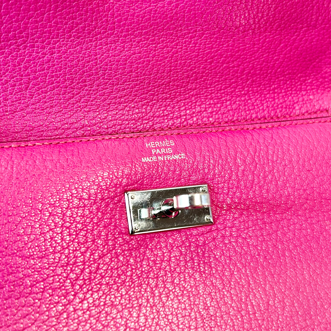 Hermès Magnolia Pink Kelly Wallet Palladium