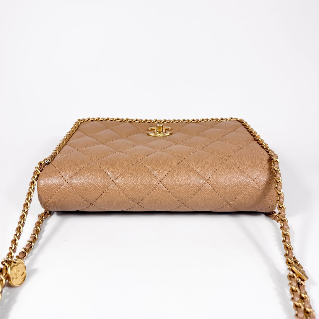 Chanel Quilted Caviar Never Ending Chain Flap Bag