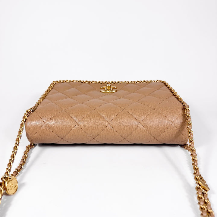 Chanel Quilted Caviar Never Ending Chain Flap Bag