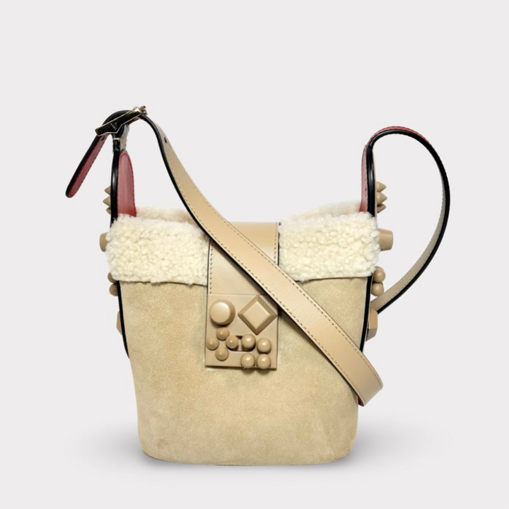 Christian Louboutin Carasky Shearling Mini Bucket Bag