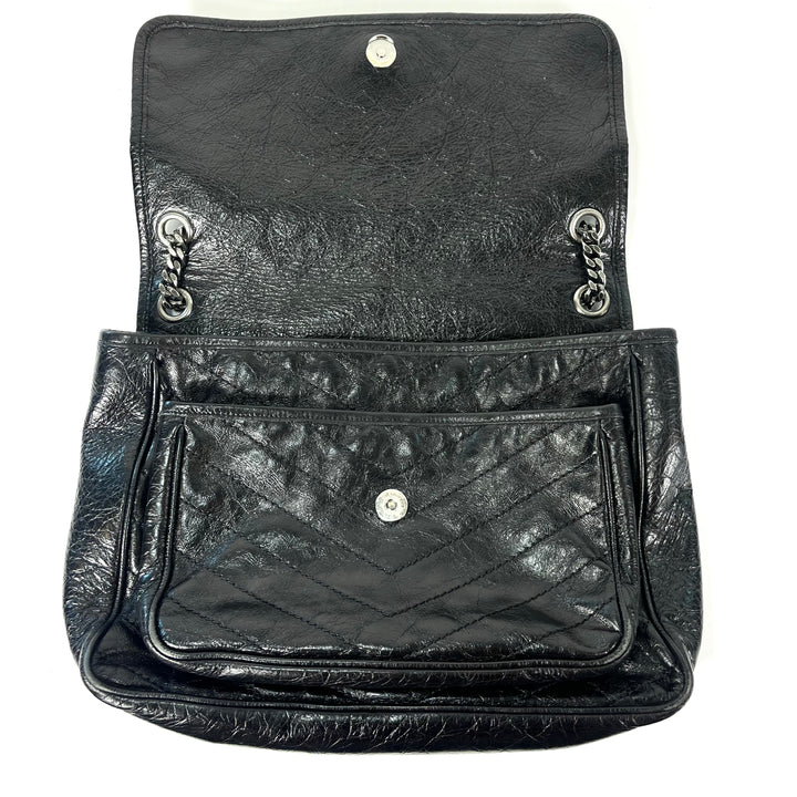 Saint Laurent Crinkled Calfskin Large Niki Shoulder Bag