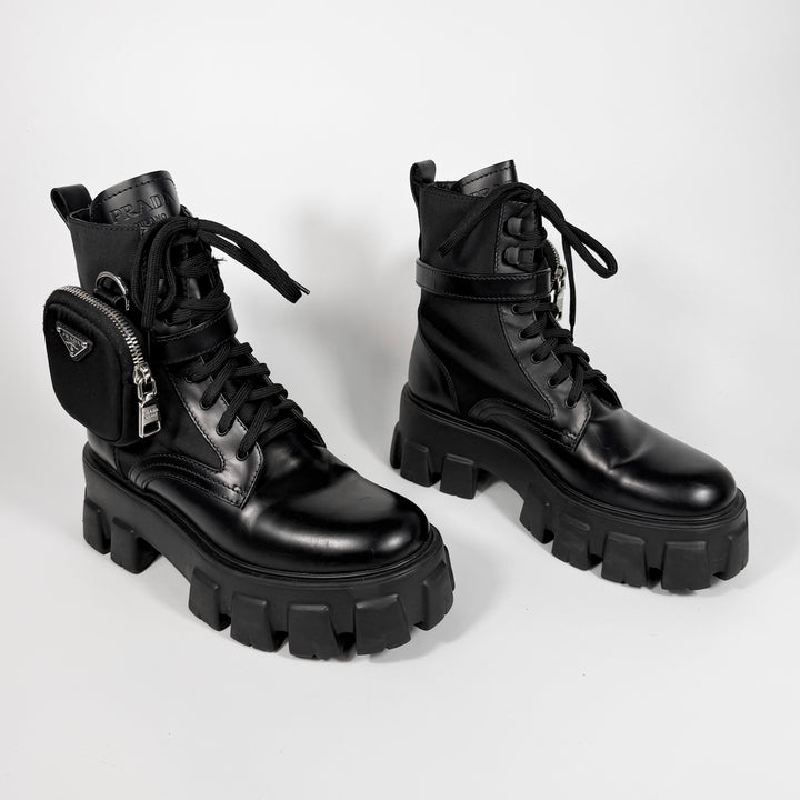 Prada Leather Monolith Combat Boot - Women’s 7.5