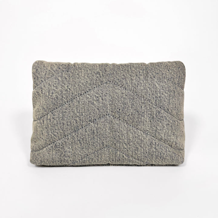 Saint Laurent Denim Quilted Loulou Puffer Pouch Clutch