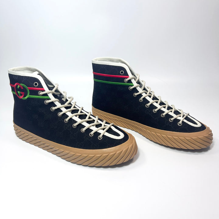 Gucci Interlocking G Canvas High Top Sneaker - Men’s 10.5