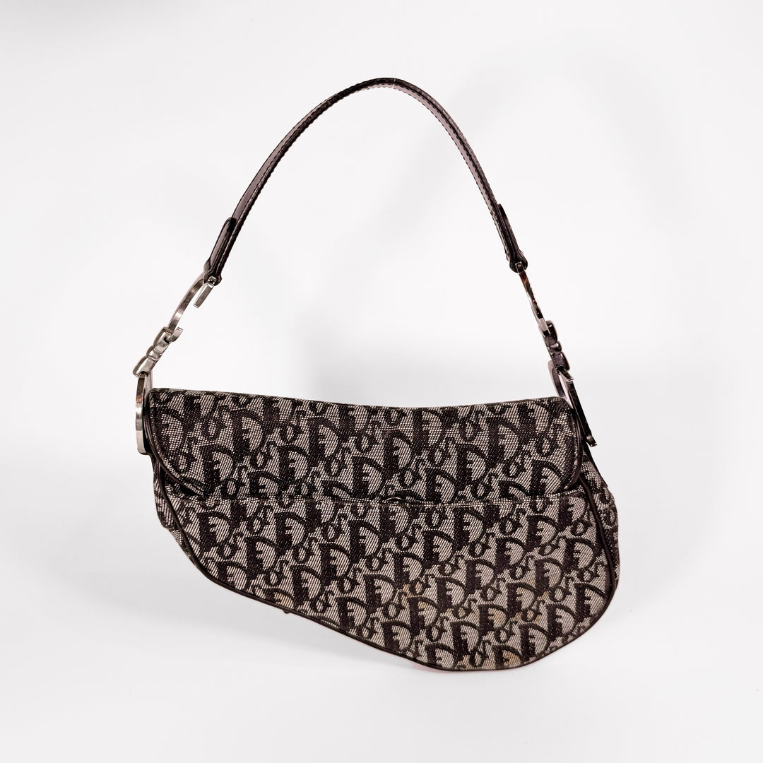 Christian Dior Oblique Canvas Saddle Bag