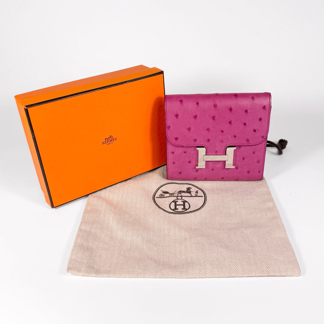 Hermès Fuchsia Ostrich Constance Wallet