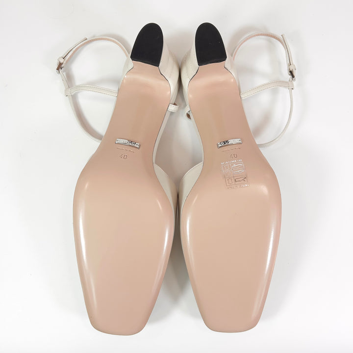 Gucci Petite GG Slingback Nappa Leather Heel - Women’s 10