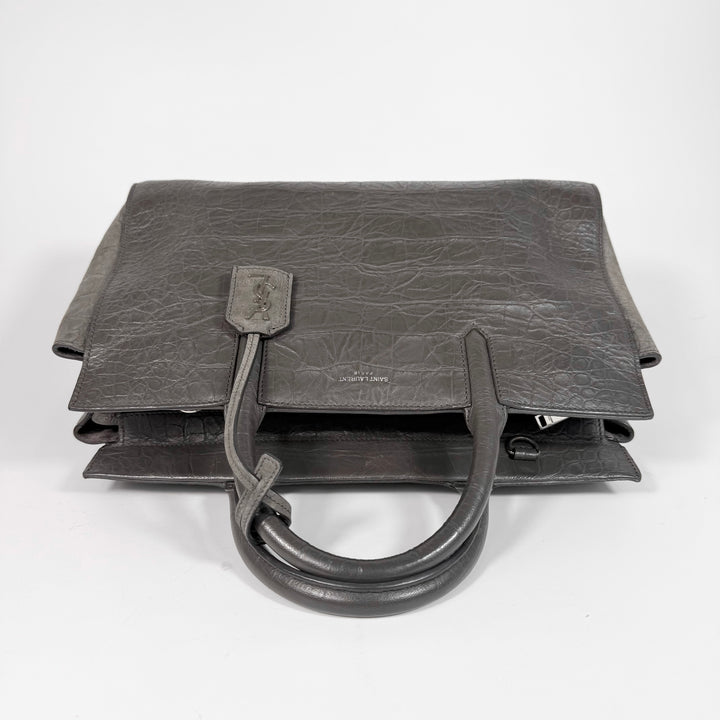 Saint Laurent Crocodile Embossed Cabas Rive Gauche Bag
