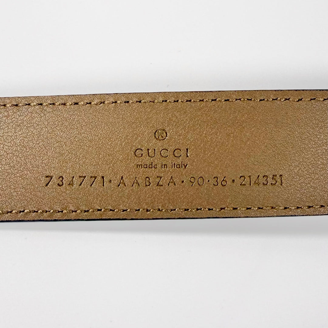 Gucci Blondie GG Embossed Leather Belt 90 36