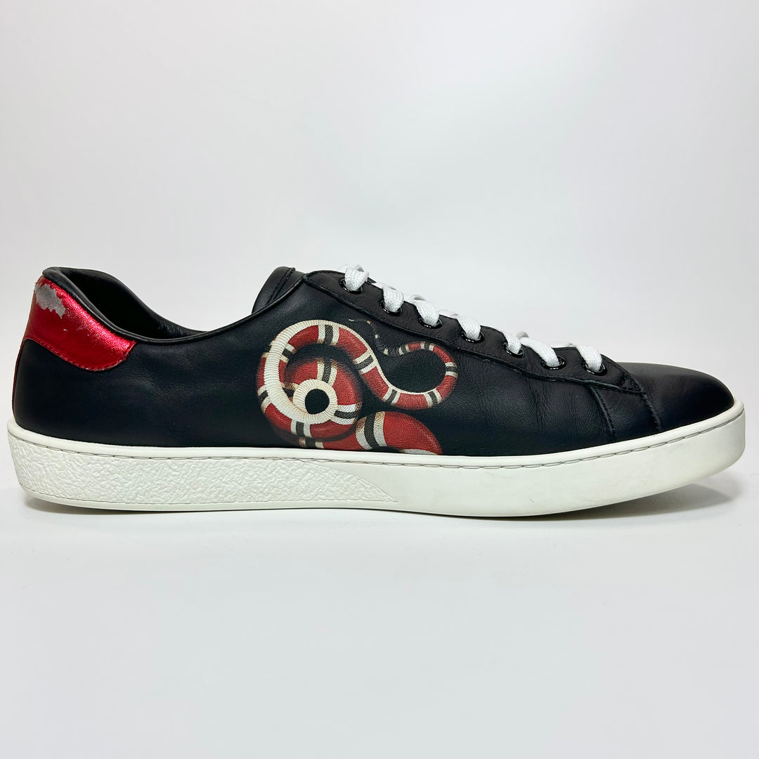 Gucci Snake Black Ace Sneaker - Men’s 10