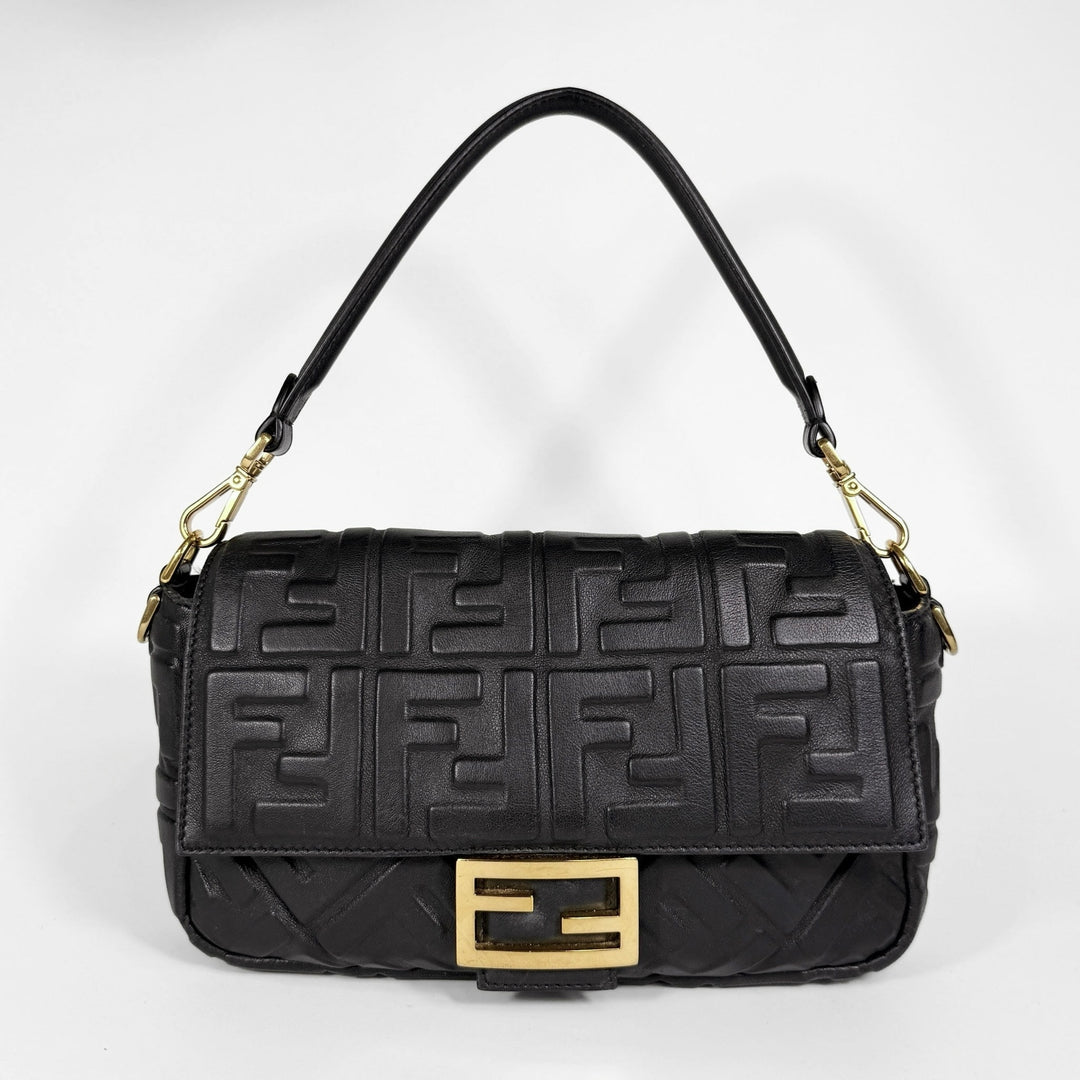 Fendi Nappa FF 1974 Embossed Baguette Bag