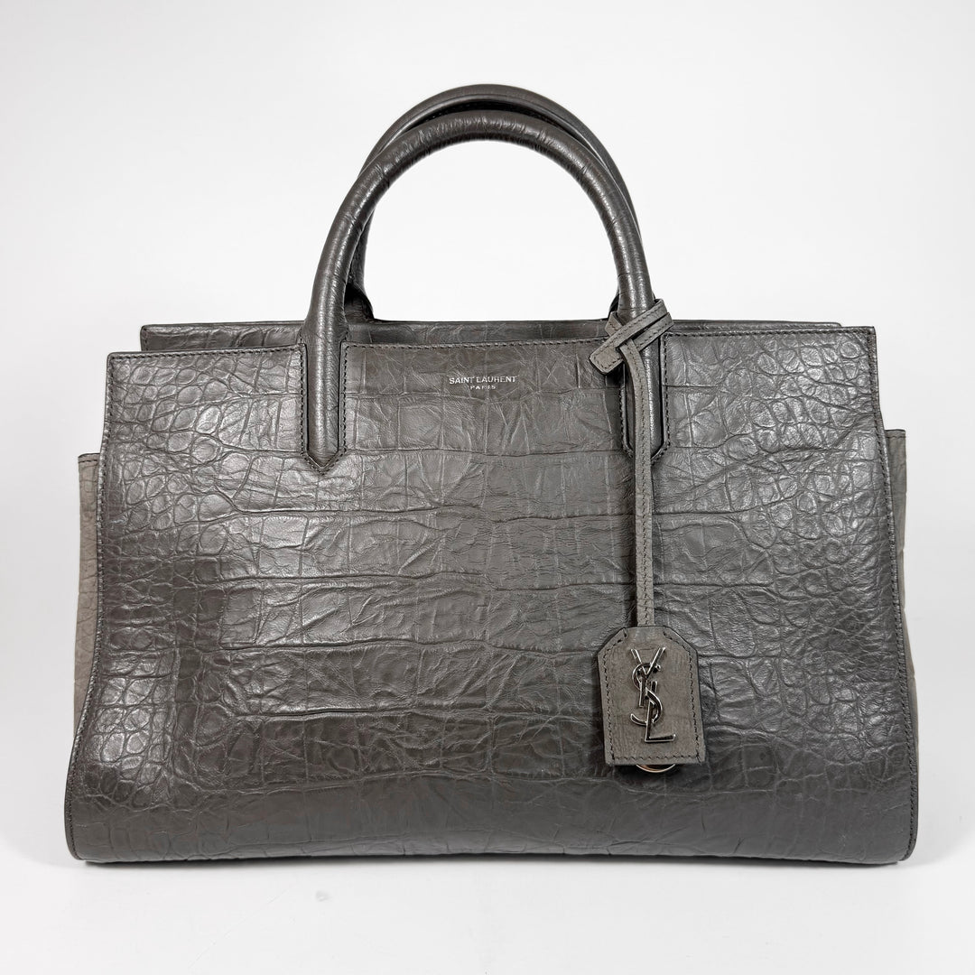 Saint Laurent Crocodile Embossed Cabas Rive Gauche Bag
