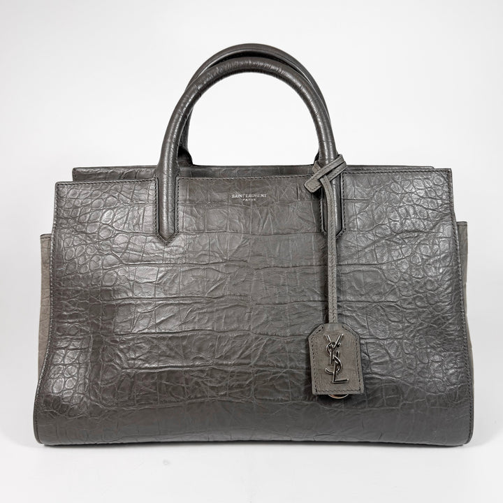 Saint Laurent Crocodile Embossed Cabas Rive Gauche Bag