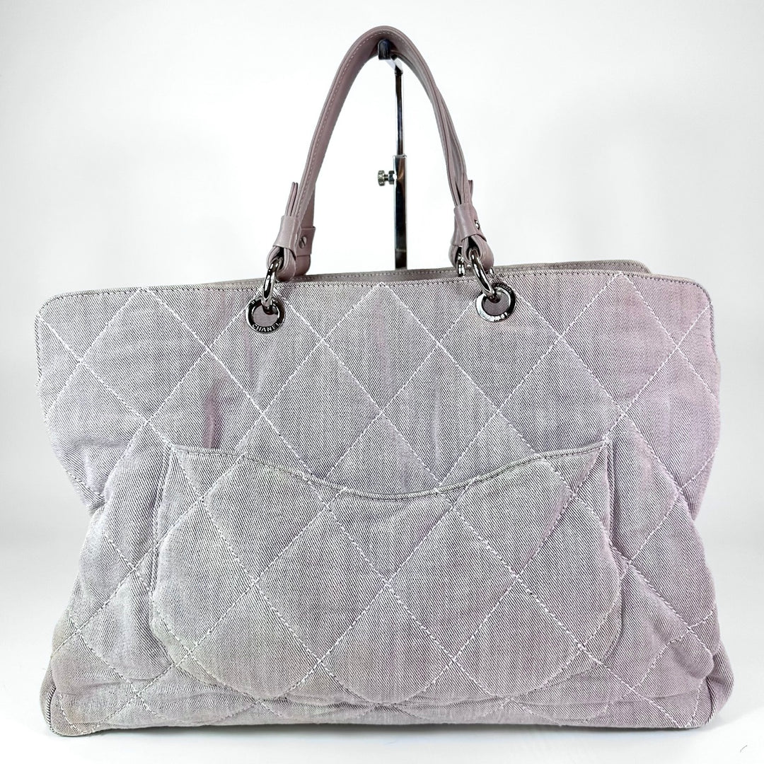 Chanel CC Denim Large Tote Light Purple