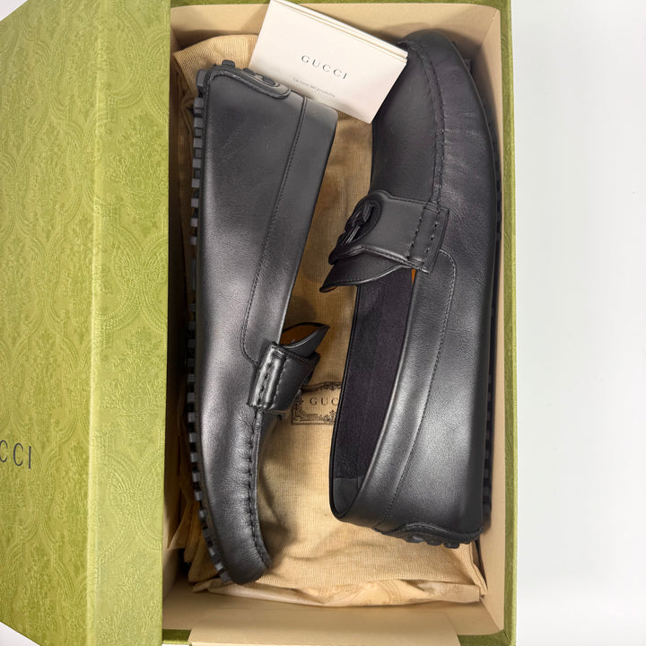 Gucci Interlocking G Driver Leather Loafer - Men’s 13.5