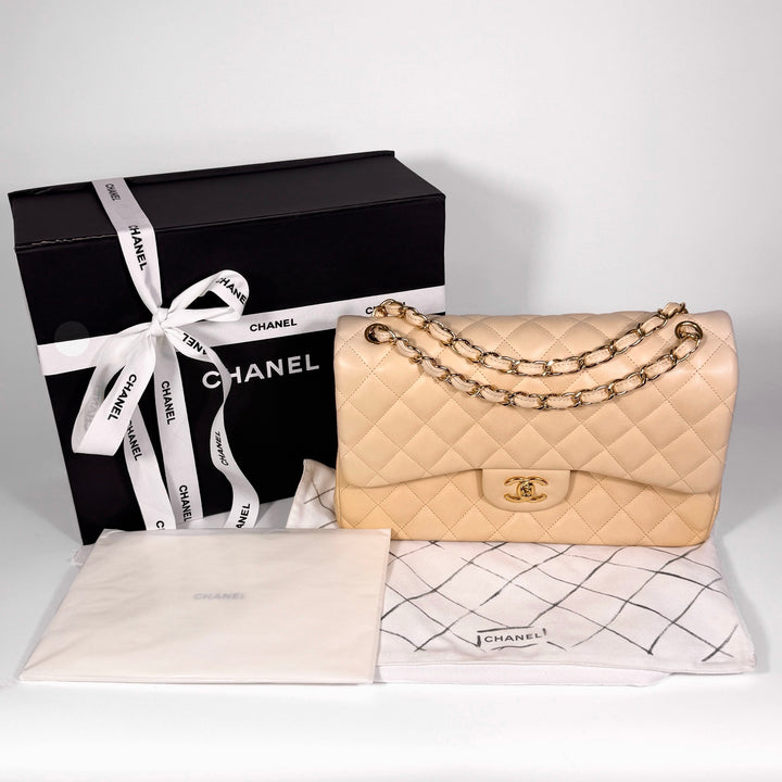 Chanel Quilted Lambskin Jumbo Double Flap Bag