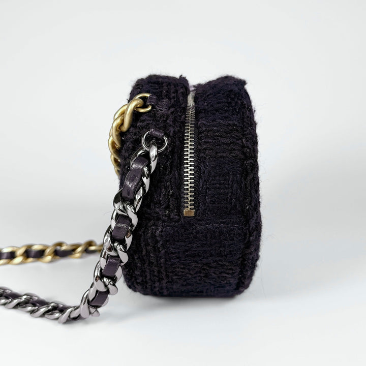 Chanel Round Tweed 19 Chain Shoulder Bag