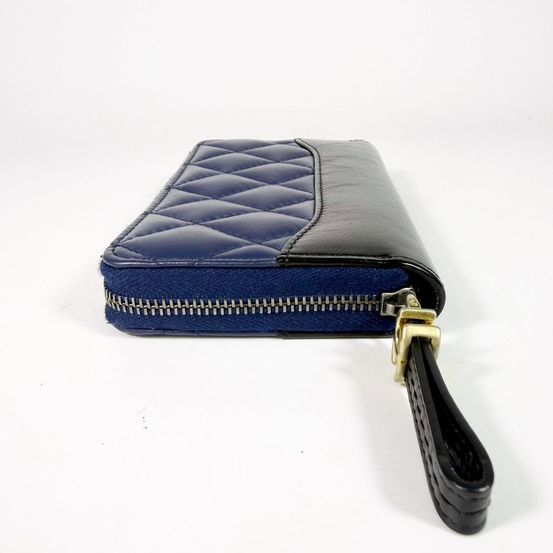 Chanel Aged Calfskin Quilted Gabrielle Zip Around Wallet
