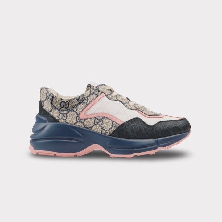 Gucci GG Supreme Mixed Fabric Rhyton Sneaker - Women’s 6.5