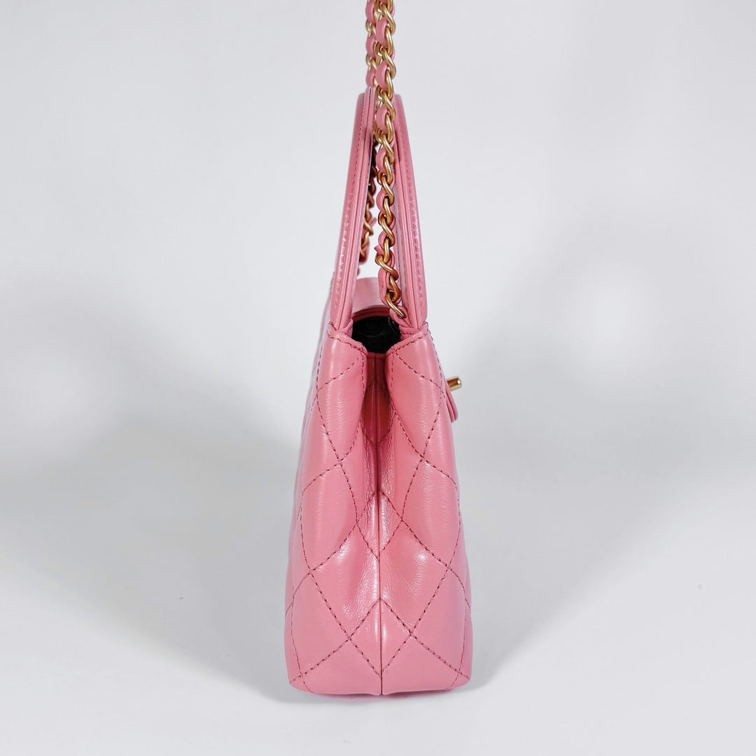 Chanel Quilted Aged Calfskin Mini Kelly Shopper