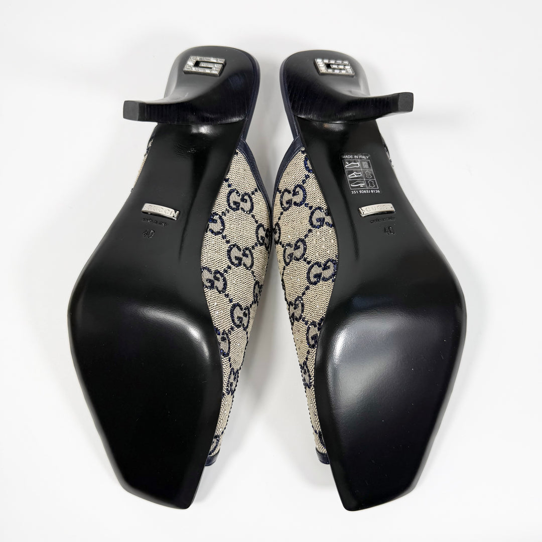 Gucci Tela Retino Kid Crystal GG Heel  - Women’s 10