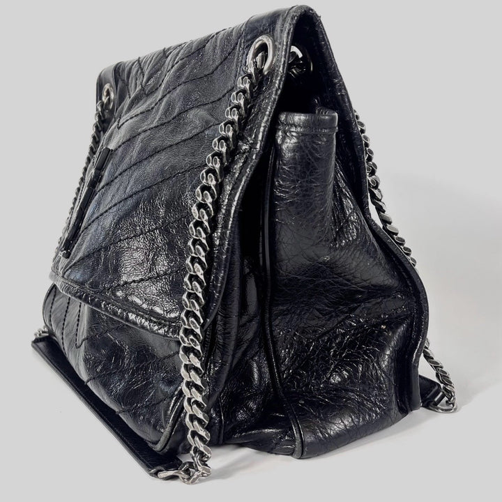 Saint Laurent Crinkled Calfskin Large Niki Shoulder Bag