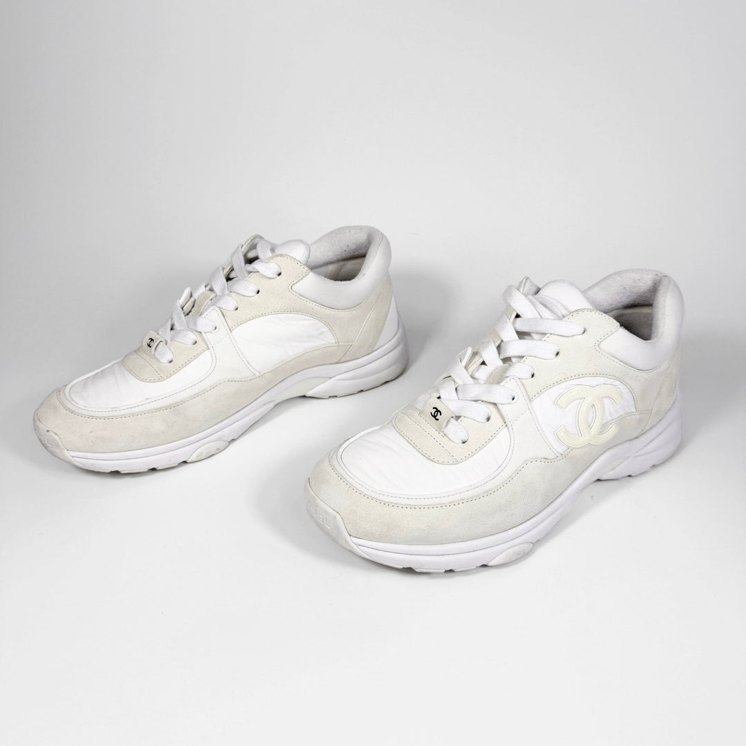 Chanel Suede & Calfskin CC Logo Sneaker - Women’s 9.5