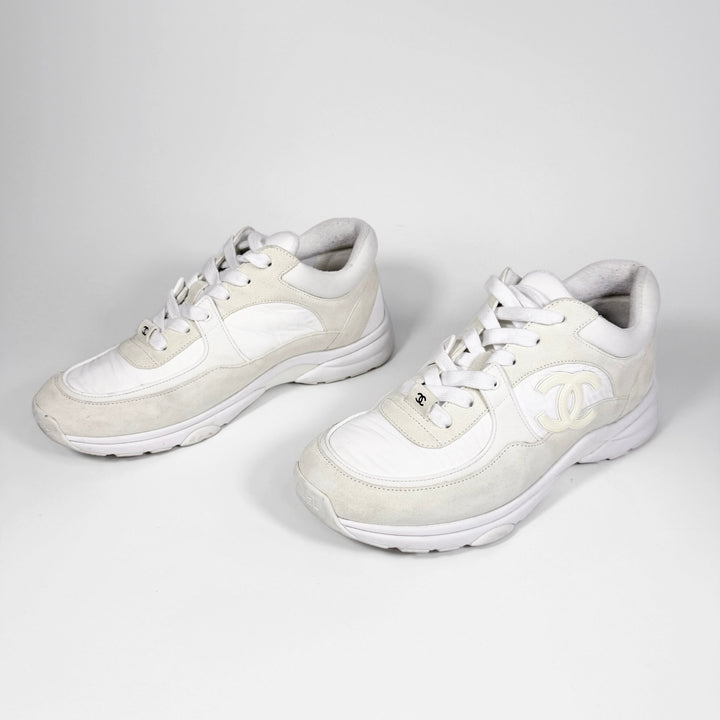 Chanel Suede & Calfskin CC Logo Sneaker - Women’s 9.5