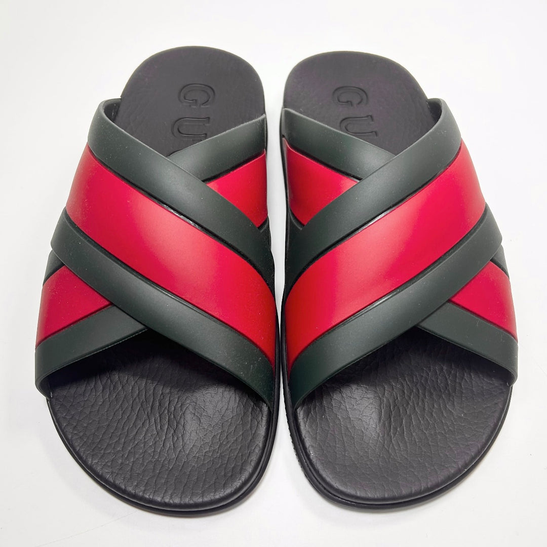 Gucci Rubber Web Criss Cross Slide Sandal - Women’s 9