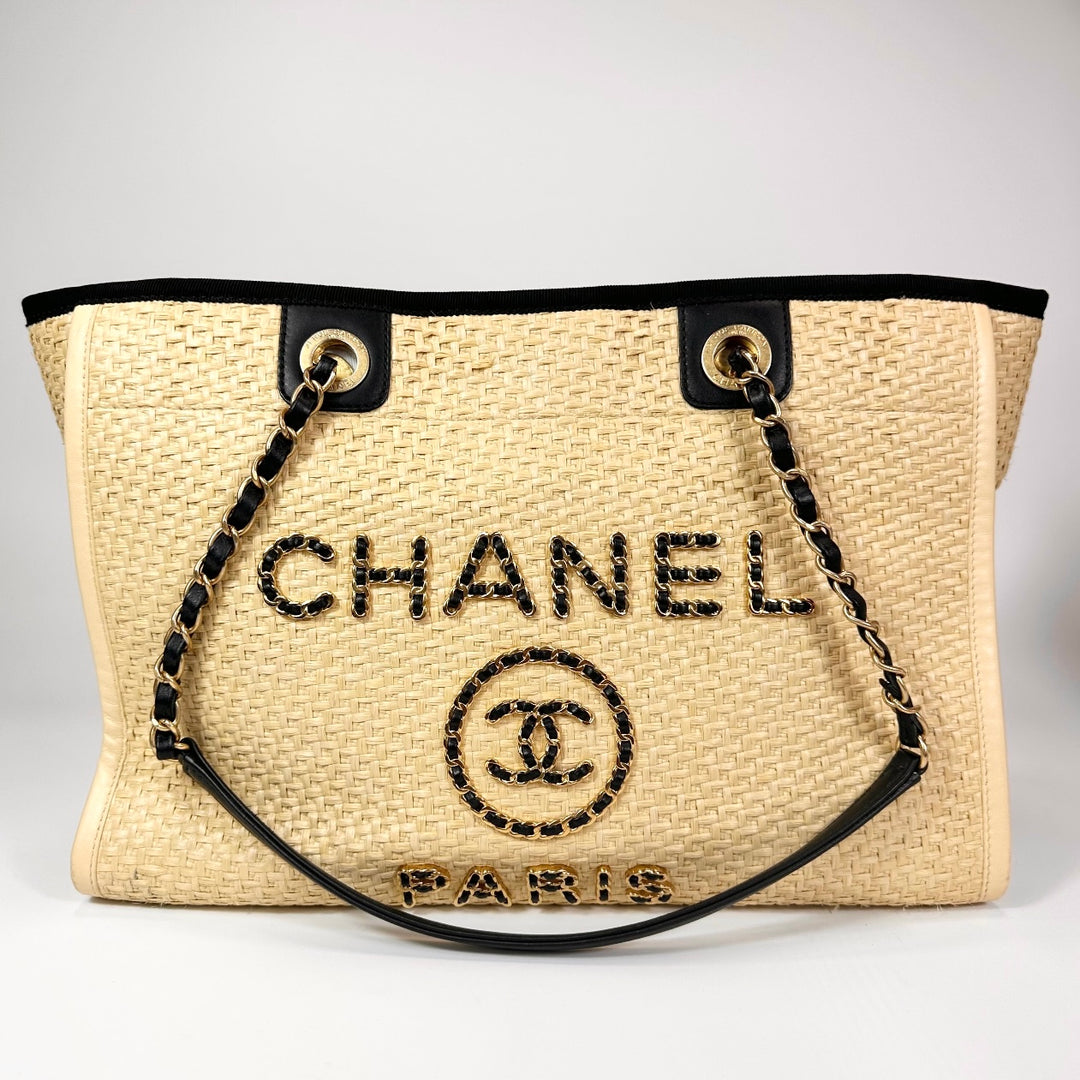 Chanel Medium Raffia Deauville Tote Bag