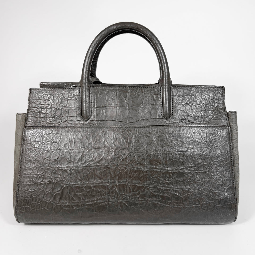 Saint Laurent Crocodile Embossed Cabas Rive Gauche Bag