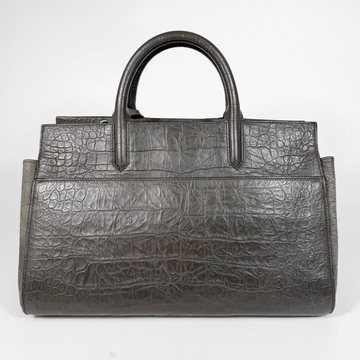 Saint Laurent Crocodile Embossed Cabas Rive Gauche Bag