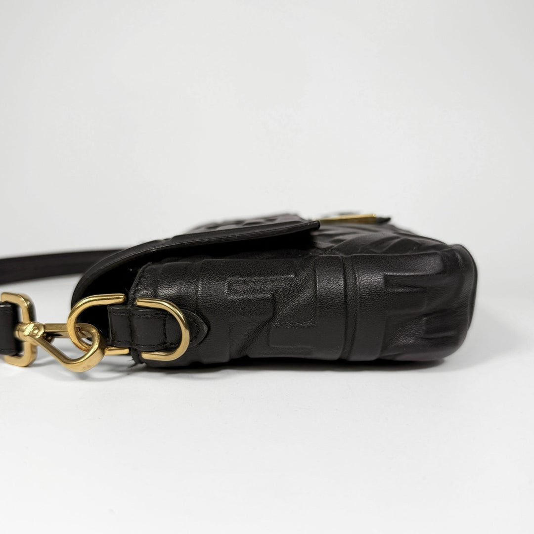 Fendi Nappa FF 1974 Embossed Baguette Bag